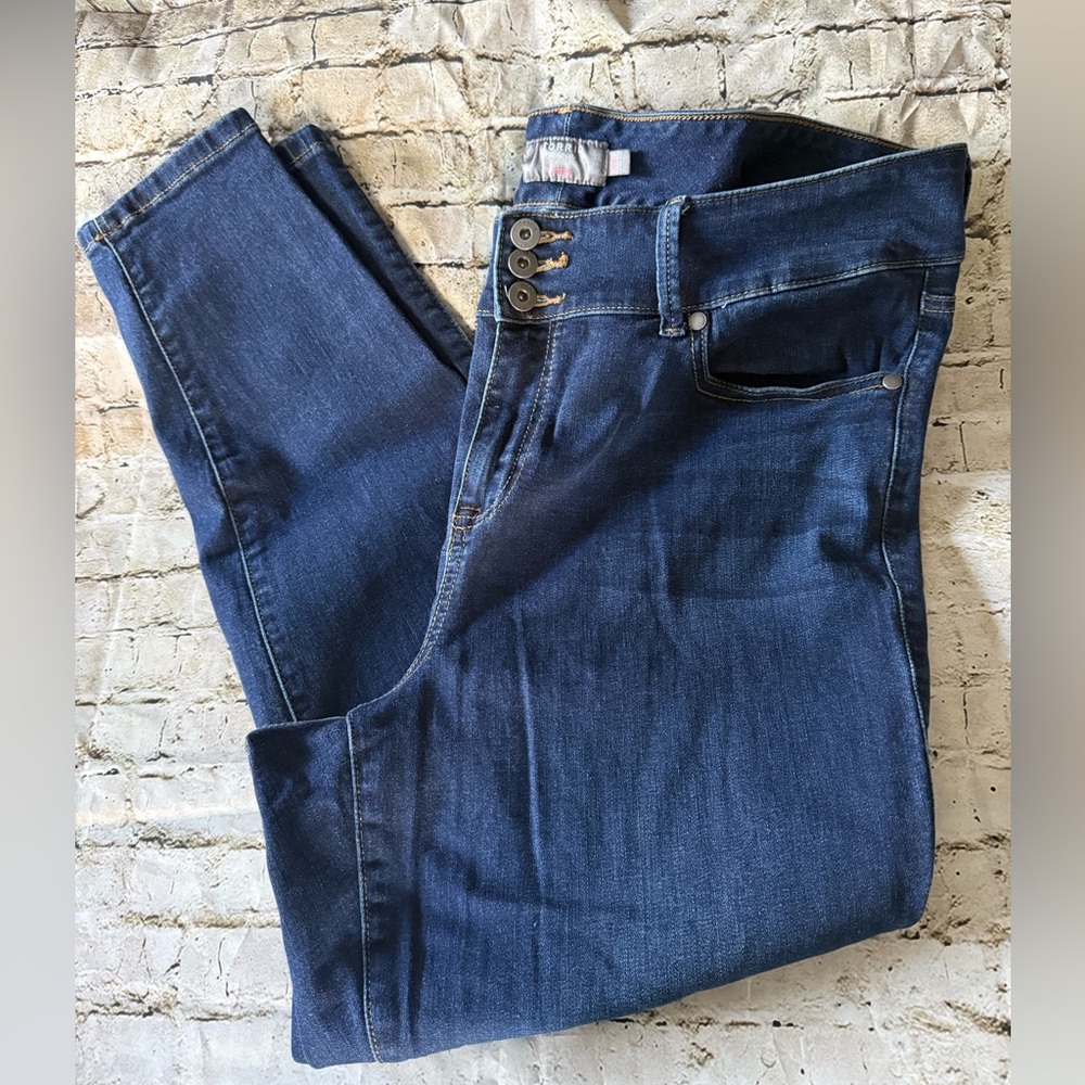 Torrid Women's Plus Feel The Fit Jegging Dark Blue Denim Jeans Size 20S